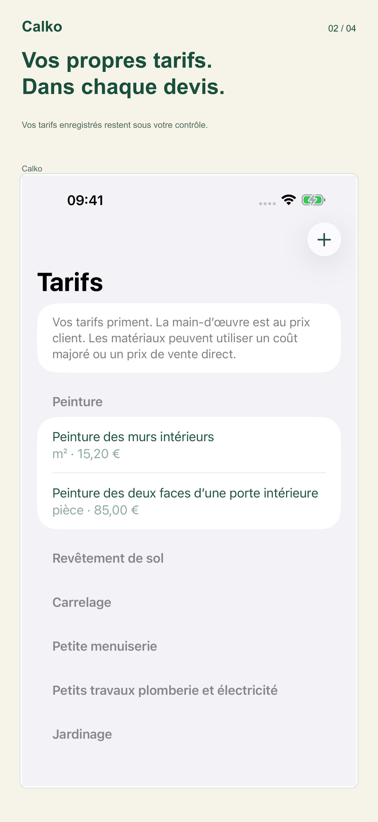 Vos tarifs