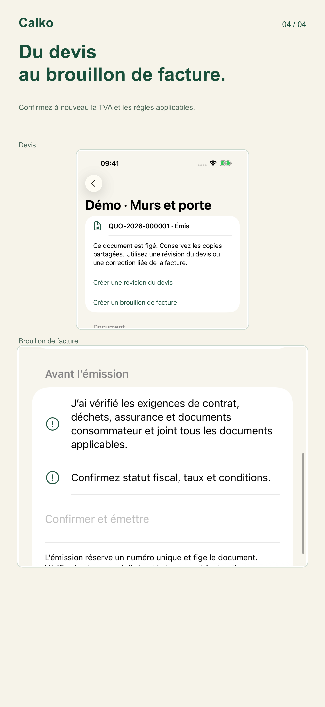 Devis vers brouillon de facture